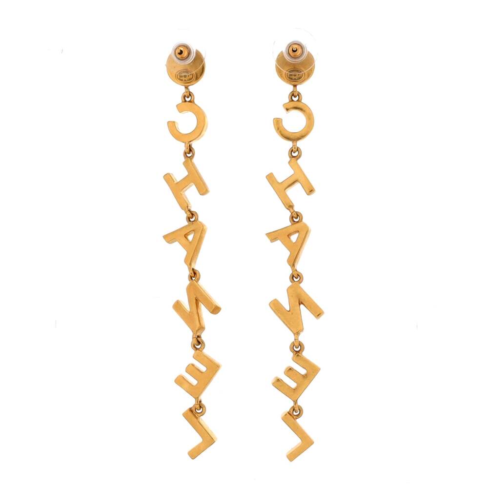 Chanel 90's Icon Letter Drop Earrings #210188C13B - Picture 3 of 3